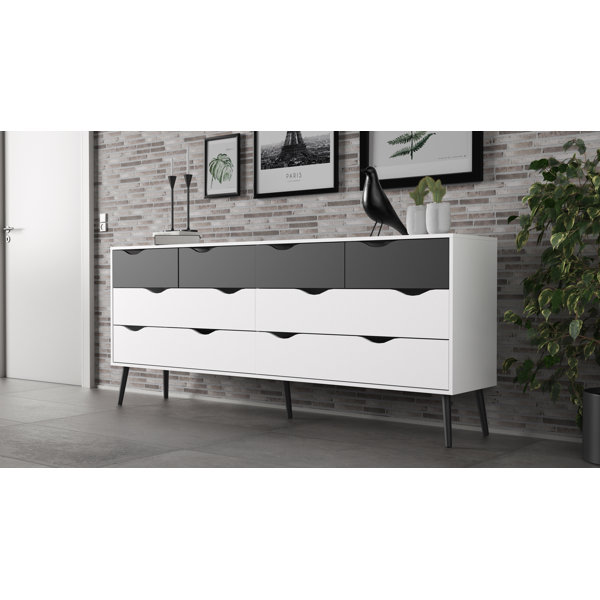 Hashtag Home Dowler 8 Drawer 77.05'' W Double Dresser & Reviews Wayfair